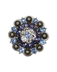 Antique Silver Light Sapphire, Clear, and Lilac Crystal Conchos - Sizes from 1"- 3" and Buckles