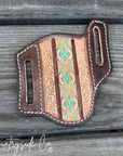 Aztec Tooled Leather Knife Sheath