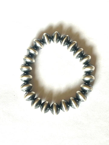 Handmade Navajo 8mm Sterling Silver Beaded Bracelet | Everest Ranch