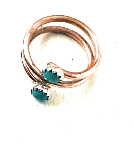 Navajo Copper & Turquoise Adjustable Ring