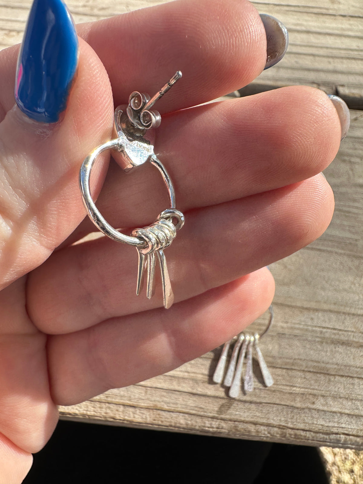 Handmade Sterling Silver & Palomino Turquoise Fringe Earrings