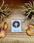 Half Cluster Earrings – Pink Dahlia & Sterling Silver