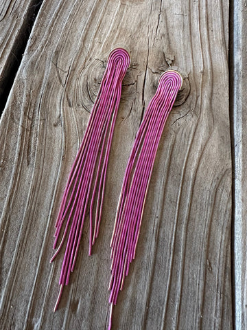 “The Golden Collection” Handmade Gold & Pink Tassel Drop Earrings