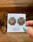 Square Cross Stud Earrings with Horse Head