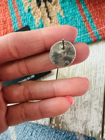 Navajo Sterling Silver & Orange Spiny Stud Earrings