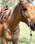 Buckstitch Flower Browband / One Ear Tack Set 