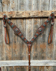 Medium Oil Copper Turquoise Browband Tack Set  