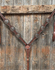 Medium Oil Basketweave Flower and Cactus Browband/One Ear Tack Set  