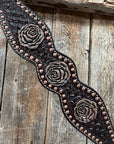 Copper Dot Honeycomb Rose Browband / One Ear Tack Set 