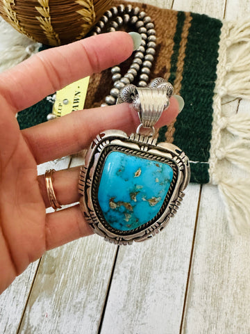 Vintage Navajo Pearl & Turquoise Necklace-Unique Sterling Silver Jewelry