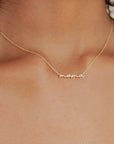 Gold Tiny Mama Script Necklace