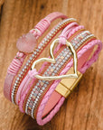 Bohemian Heart Rhinestone Magnetic Buckle Bracelet