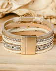 Bohemian Heart Rhinestone Magnetic Buckle Bracelet