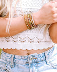 Brown Bohemian Crystal Pendant Tassel Bracelet