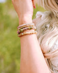 Brown Bohemian Crystal Pendant Tassel Bracelet