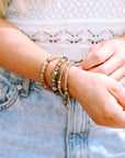 Brown Bohemian Crystal Pendant Tassel Bracelet