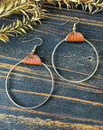 Gold Leather Hoop Earrings