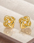 Gold Knotted Stud Earrings
