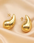 Gold Teardrop Plated Alloy Stud Earrings