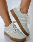 Willa Striped Lace-up Flat Sneakers