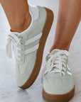 Willa Striped Lace-up Flat Sneakers