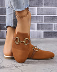 Zara Strap Buckle Decor Slip On Flats
