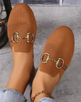 Zara Strap Buckle Decor Slip On Flats