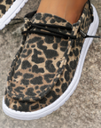 Kira  Lace-up Decor Leopard Canvas Shoes