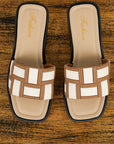 Two Tone Square Toe Slippers