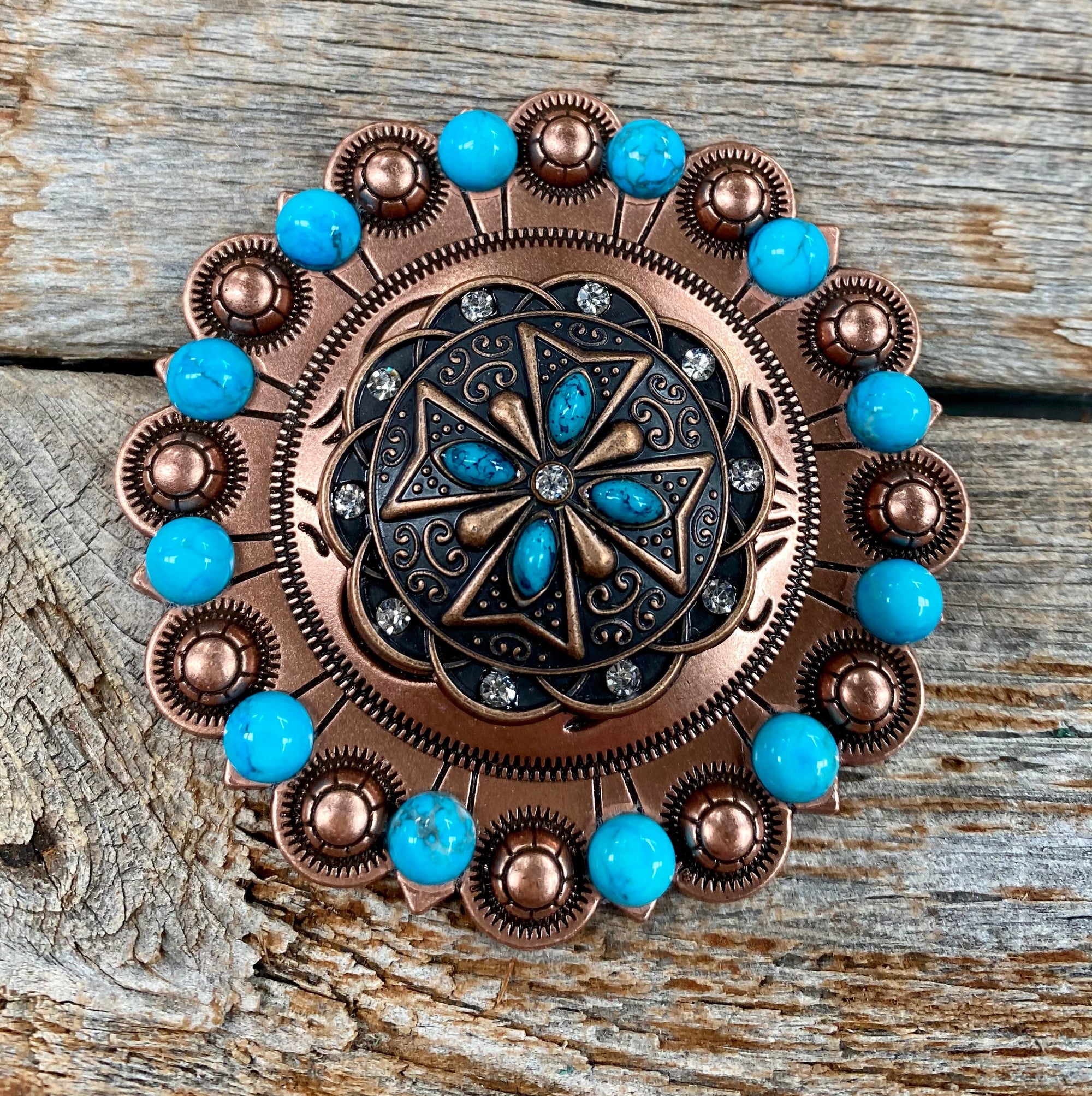 Copper Turquoise &amp; Crystal Berry Jacket 