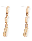 Shaped in White Mother of Pearl Golden Post Earrings