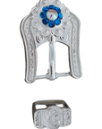 Bright Silver Capri & AB Crystal Conchos - Sizes from 1"- 3" and Buckles