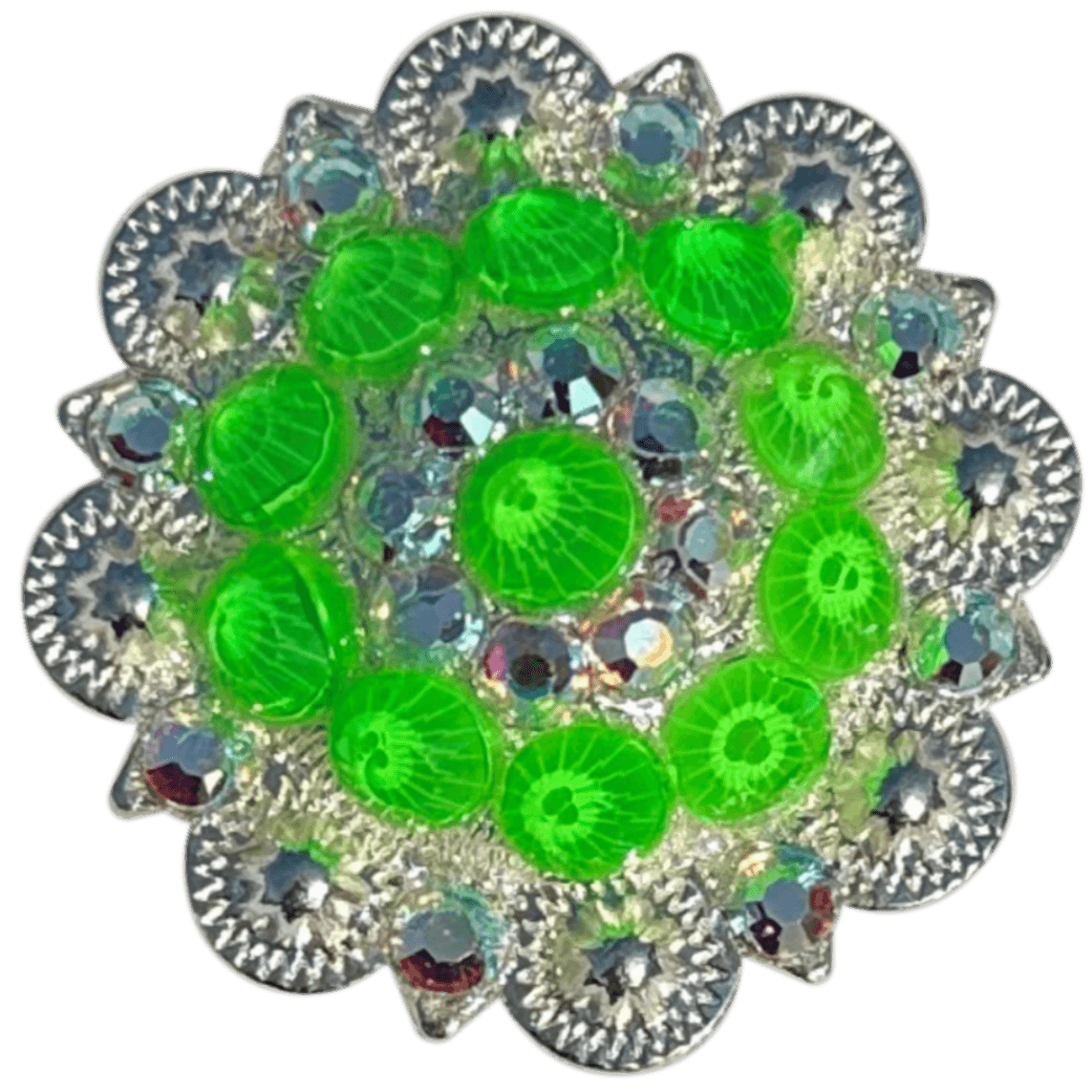 Bright Silver Neon Green and AB