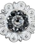 Bright Silver Jet & Clear Crystal Conchos - Sizes from 1"- 3" and Buckles