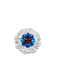 Red & Blue Bright Silver 1" European Crystal Concho