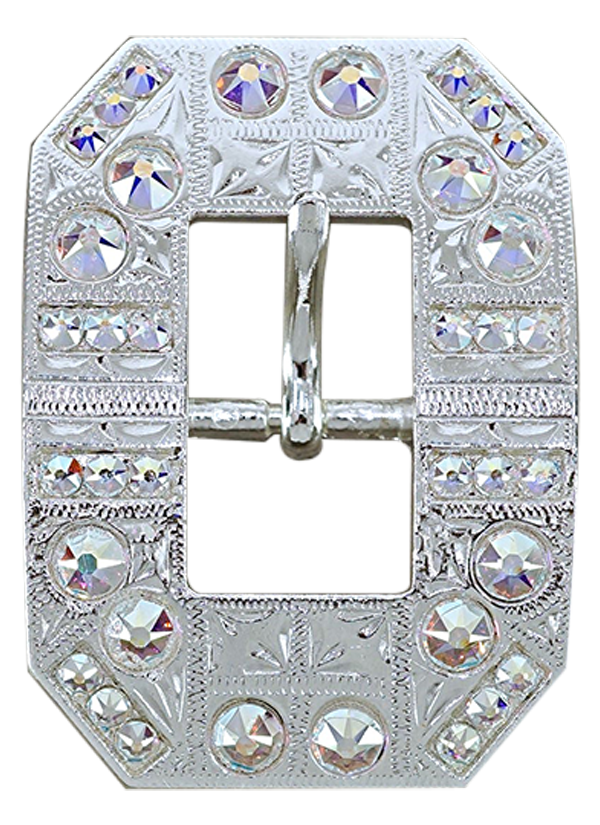 Bright Silver AB Crystal Conchos - Sizes from 1&quot;- 3&quot; and Buckles