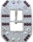 Bright Silver Purple & AB Crystal Conchos - Sizes from 1"- 3" and Buckles