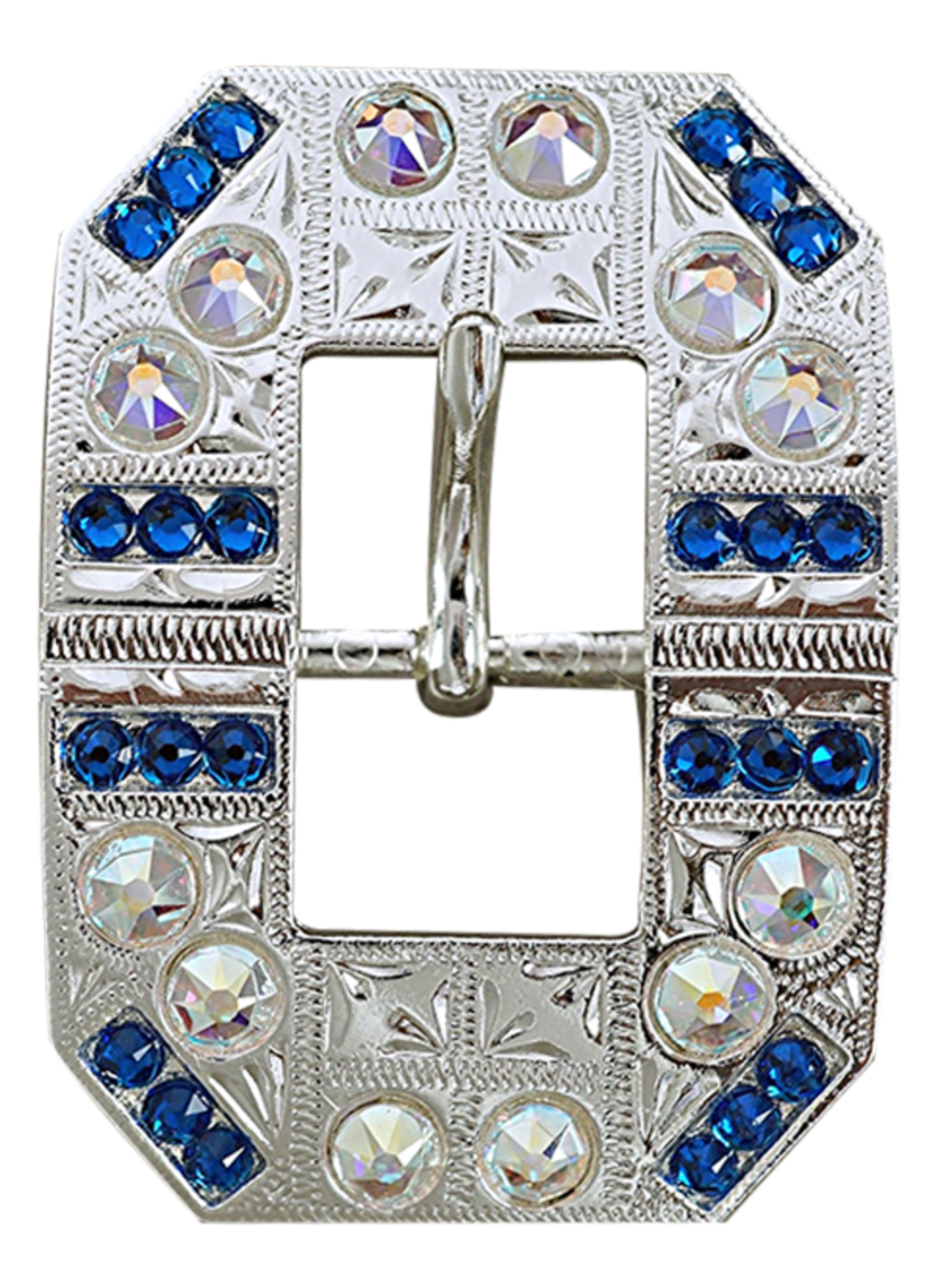 Bright Silver Capri &amp; AB Crystal Conchos - Sizes from 1&quot;- 3&quot; and Buckles