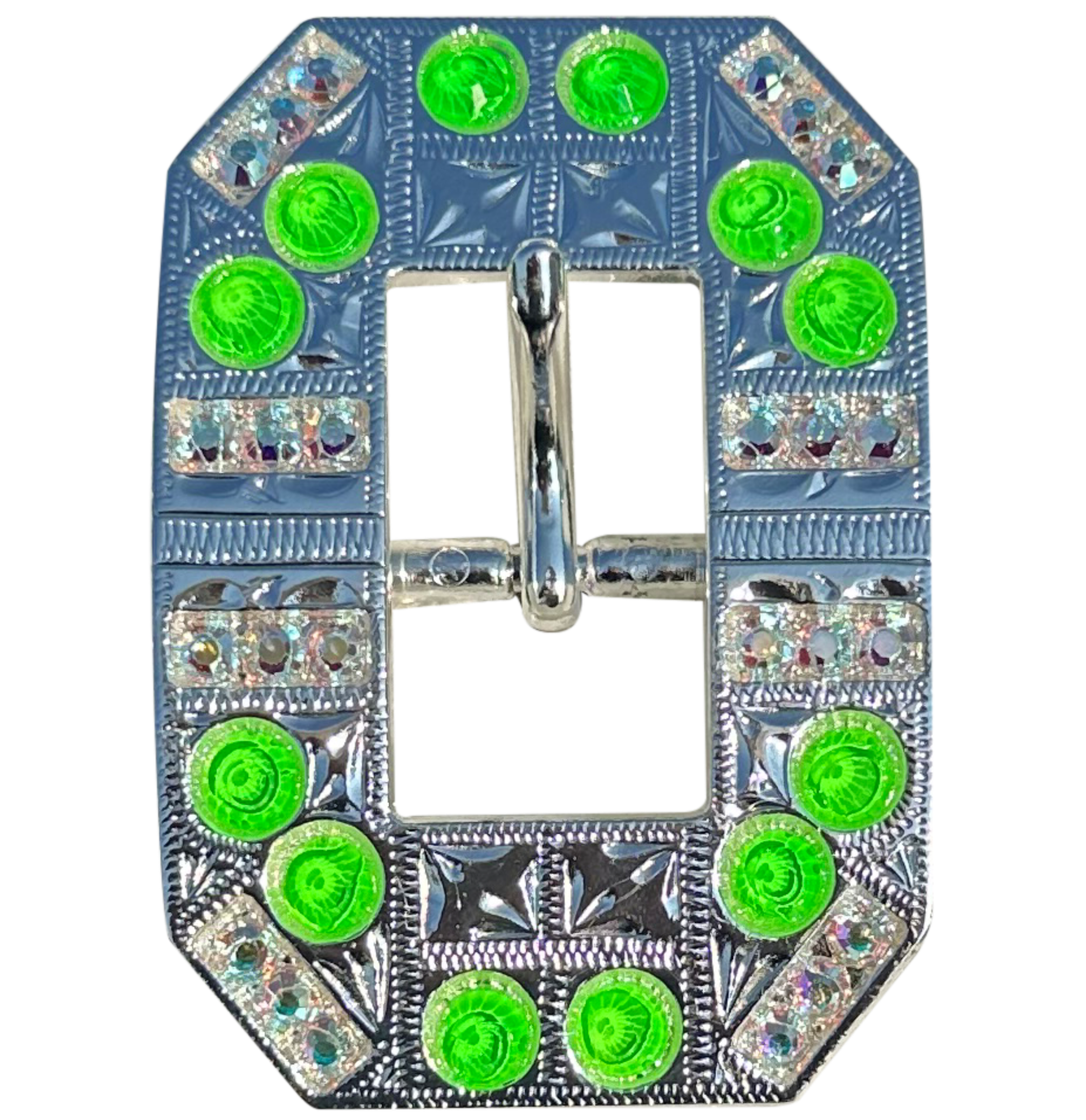 Bright Silver Neon Green and AB