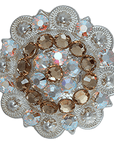 Bright Silver Champagne & AB Crystal Conchos - Sizes from 1"- 3" and Buckles