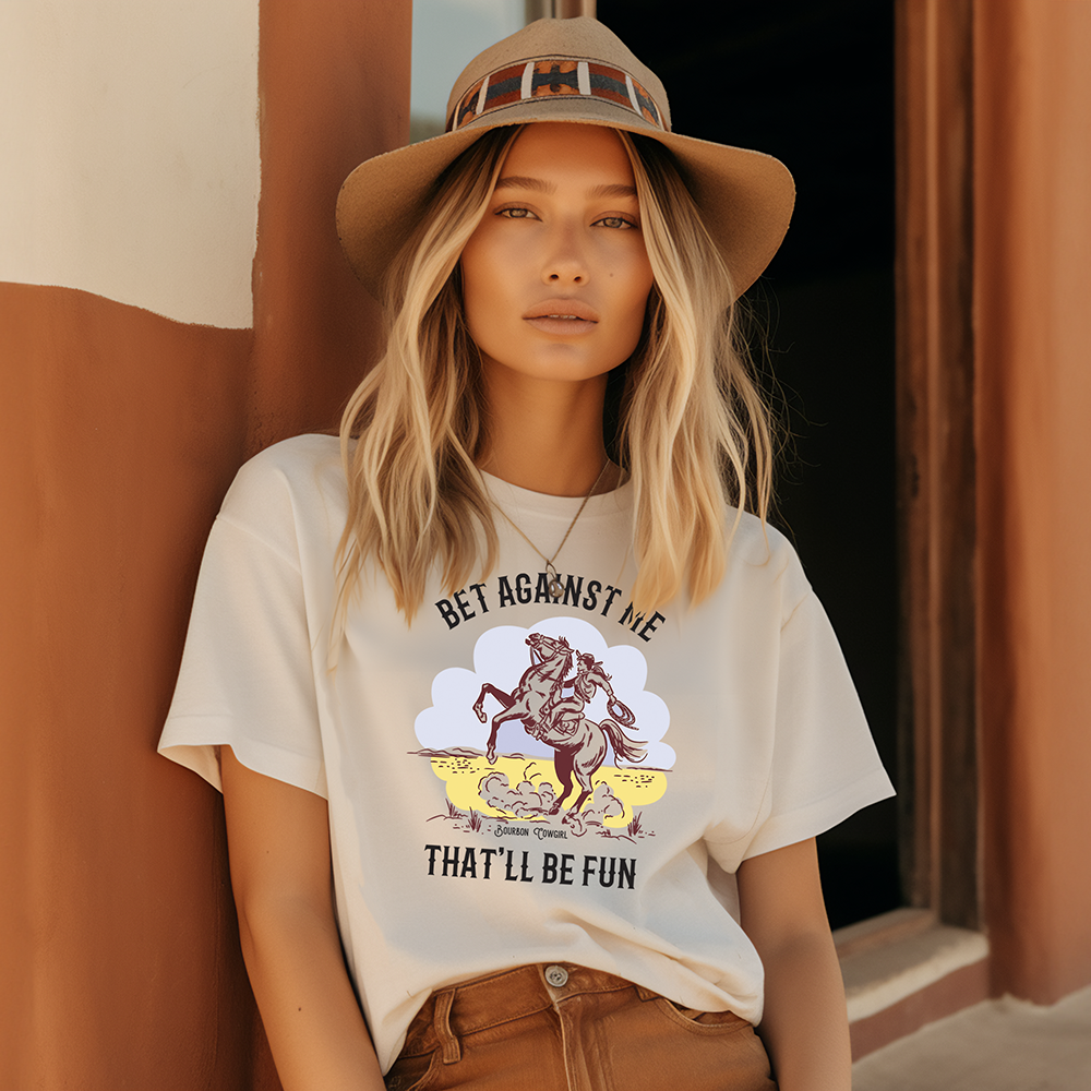 Bet Against Me That&#39;ll Be Fun Horse T-Shirt - Bourbon Cowgirl