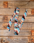 Blue and Brown Western Skinny Mini Wild Rag Scarf / Cowgirl Necktie 