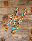 Brown and Yellow Western Skinny Mini Wild Rag Scarf / Cowgirl Necktie 