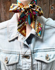 Brown and Yellow Western Skinny Mini Wild Rag Scarf / Cowgirl Necktie 