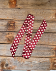 Burgundy and Cream Western Skinny Mini Wild Rag Scarf / Cowgirl Necktie 