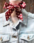 Burgundy and Cream Western Skinny Mini Wild Rag Scarf / Cowgirl Necktie 