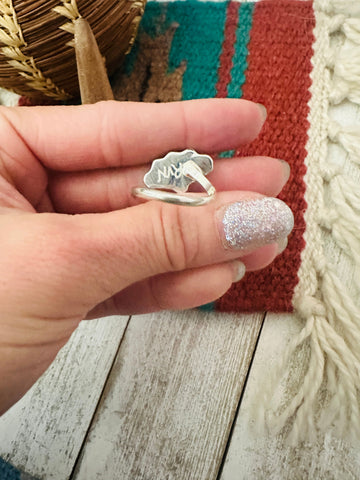 Zuni Sterling Silver & Turquoise Adjustable Ring