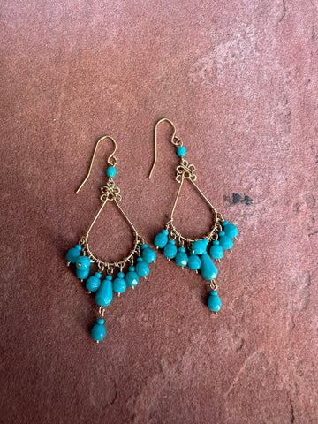 Shop Bella Gold-Plated Turquoise Beaded Earrings