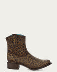 C3627 - WOMEN'S LEOPARD PRINT ROUND TOE ANKLE BOOT WITH ZIPPER