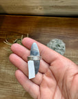 Long Ring - size 8 - sterling silver with bumblebee jasper